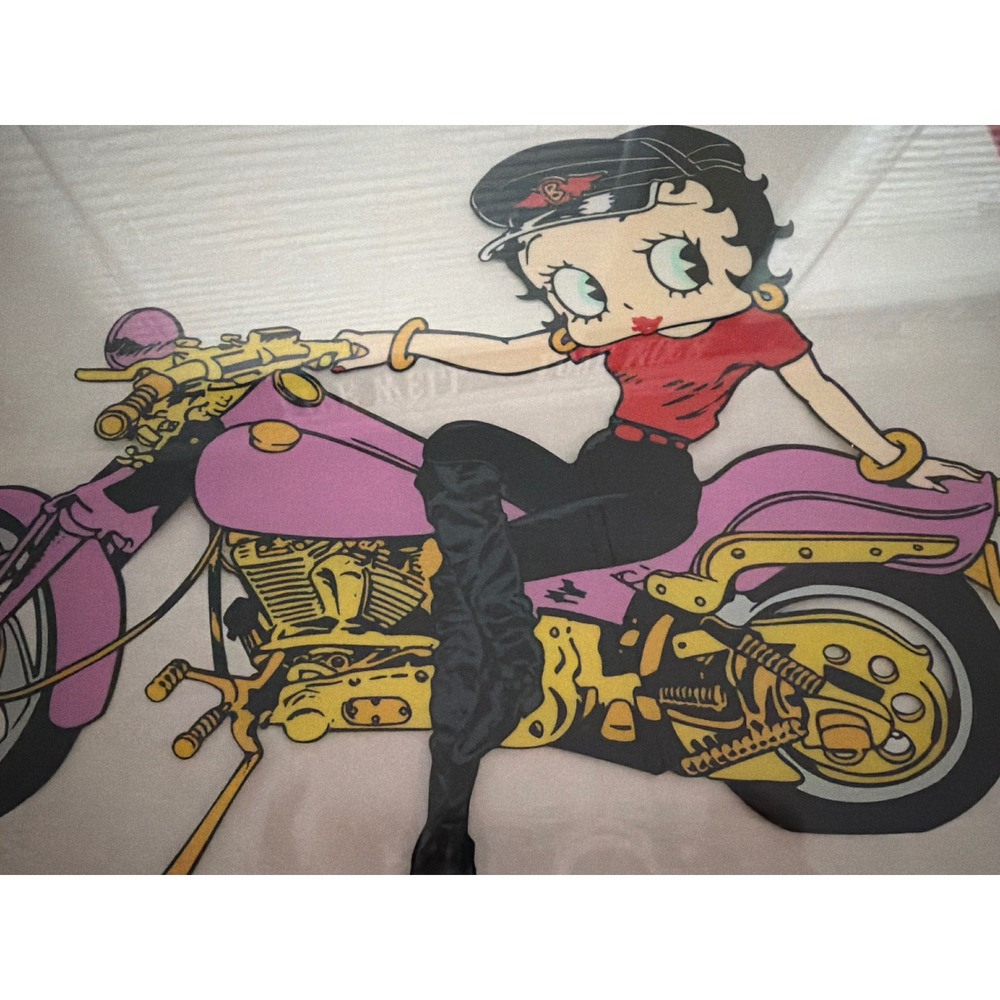 LargeBettyBoopMotorcycle Mama 1999 Fine Art Mgmt Licensed Acetate Cel Framed Art